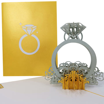 Diamond Ring 3D Pop Up Card UK